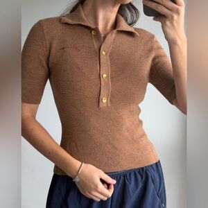 Ganni Knitted Polo shirt